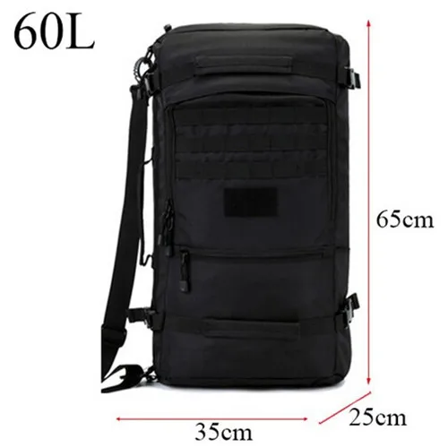 50L~ 60L женские сумки-мессенджеры для кемпинга, альпинизма, рюкзак для мужчин, высокое качество, нейлоновая тактическая спортивная сумка, D002 - Цвет: 60L Black