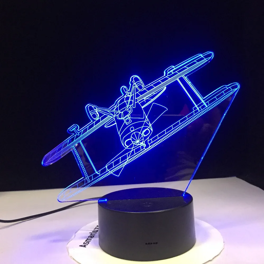 3d-светодиодная лампа в виде древнего планера RGB для настроения светильник 7
