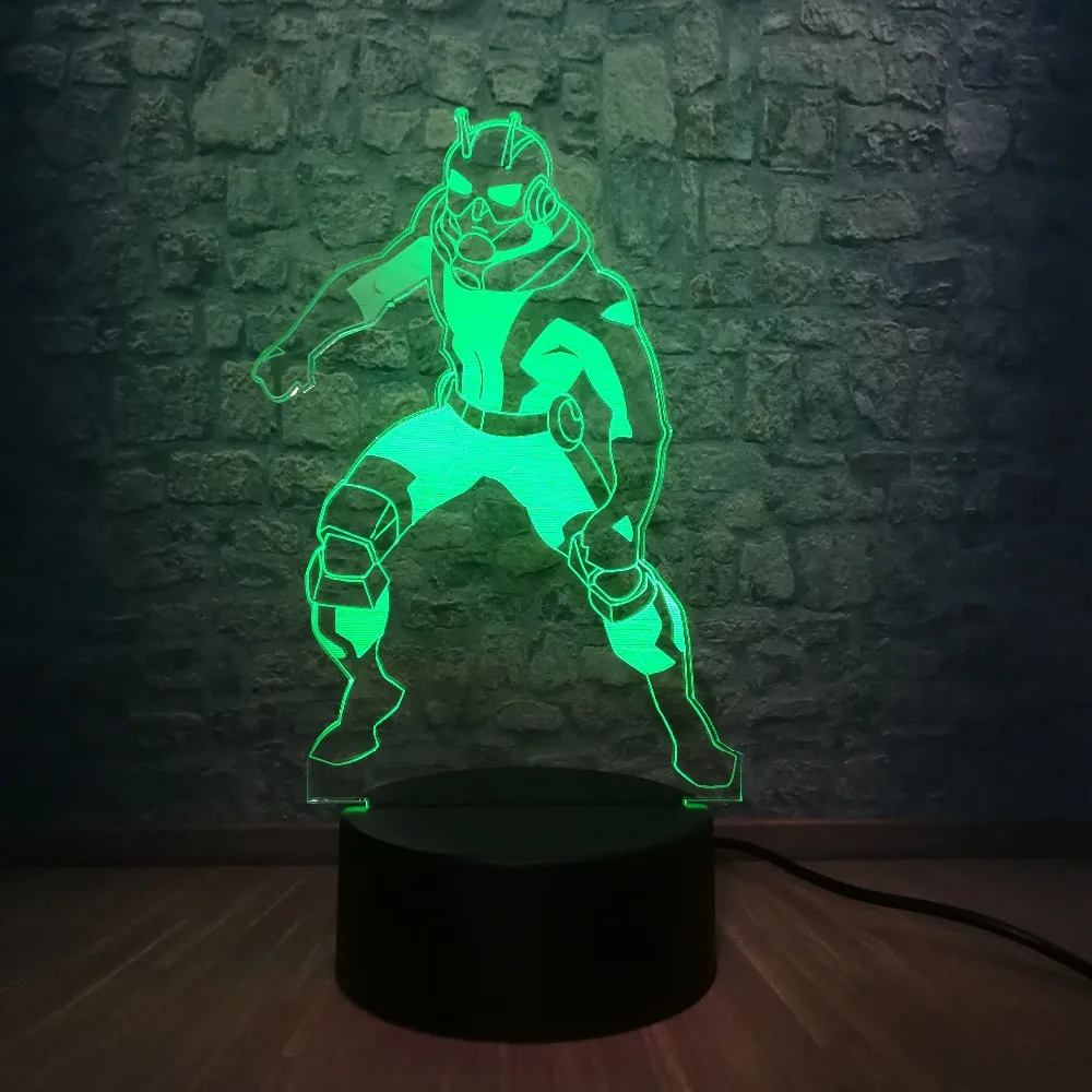 Новинка комический муравей человек Marvel Hero 3D лампа многоцветный светодиодный