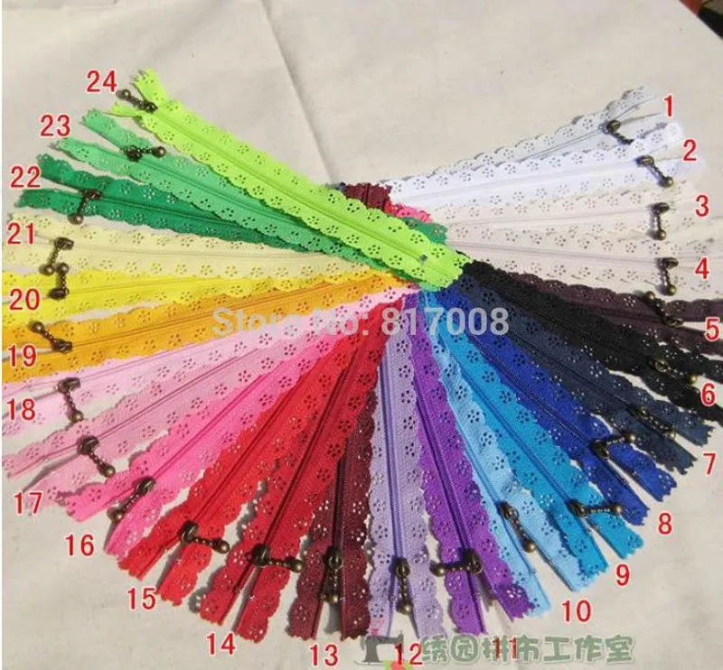 Молнии 20 см с кружевной нейлоновой отделкой для шитья свадебного платья и т. Д.