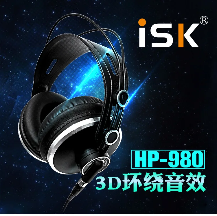 Мониторные наушники Марка ISK hp-980 Профессиональная Студия DJ гарнитура 3D объемный стереозвук Наушники Hi-Fi наушники