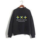 Kpop TXT завтра X вместе Группа Логотип YEONJUN толстовка с высоким воротом, для женщин, высокое качество, верхняя одежда для детей модная футболка с принтом кофты