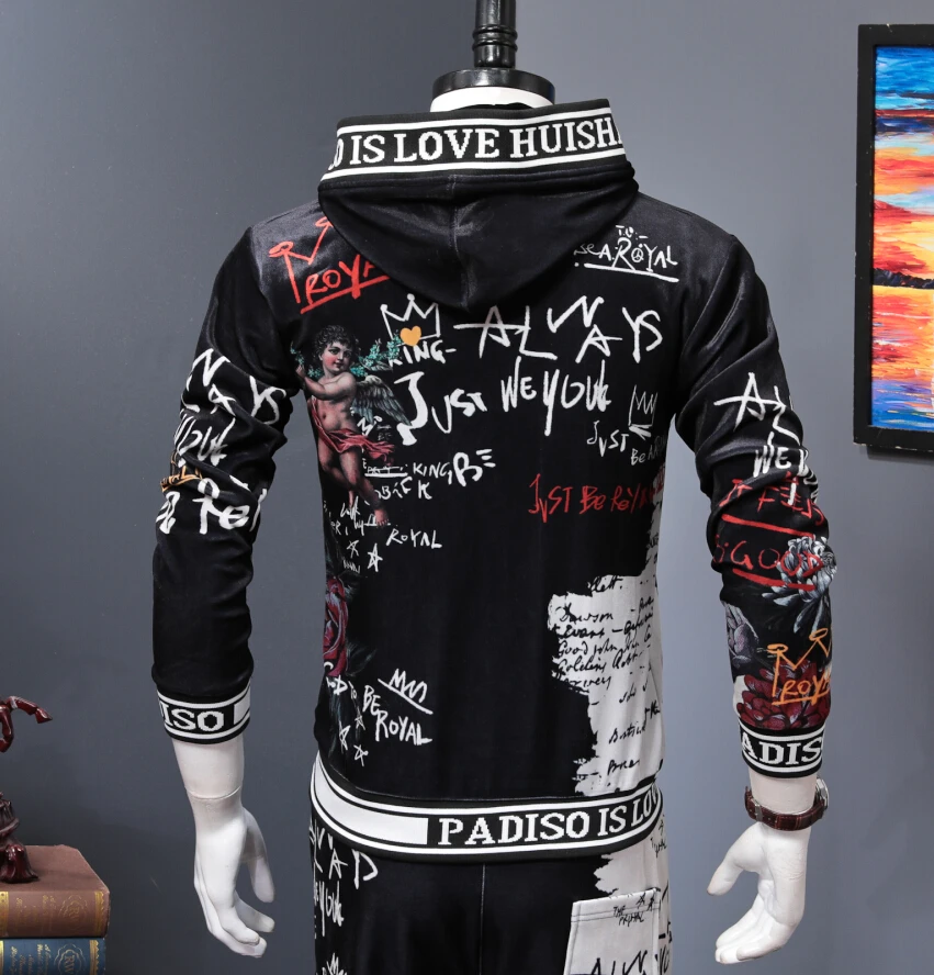 Для мужчин костюмы комплект куртка + штаны зимний костюм Фитнес F651 | Мужская