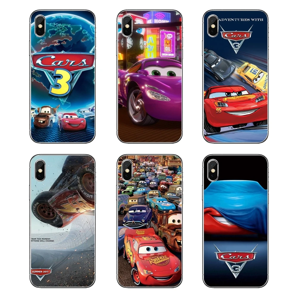 Cars 3 cartoon movie For iPod Touch iPhone 4 4S 5 5S 5C SE 6 6S 7 8 X XR XS Plus MAX Soft Transparent Cases Covers