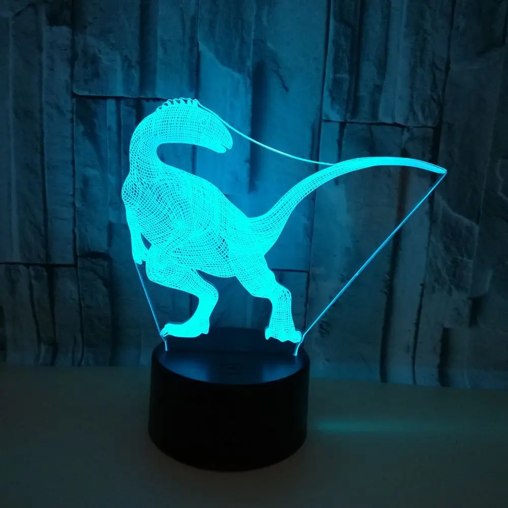 Новая 3d лампа динозавра с 7 цветными сенсорными Usb светодиодными - Цена: 880.54