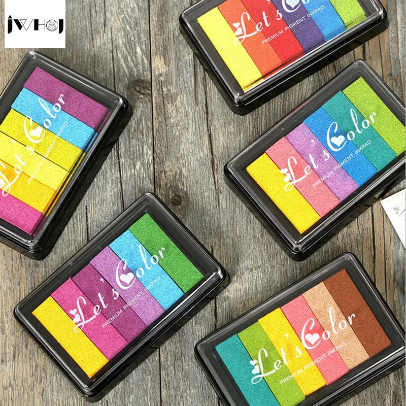 JWHCJ 1 шт. большой яркий цвет Радуга Печать inkpad Дети DIY ручной работы скрапбук