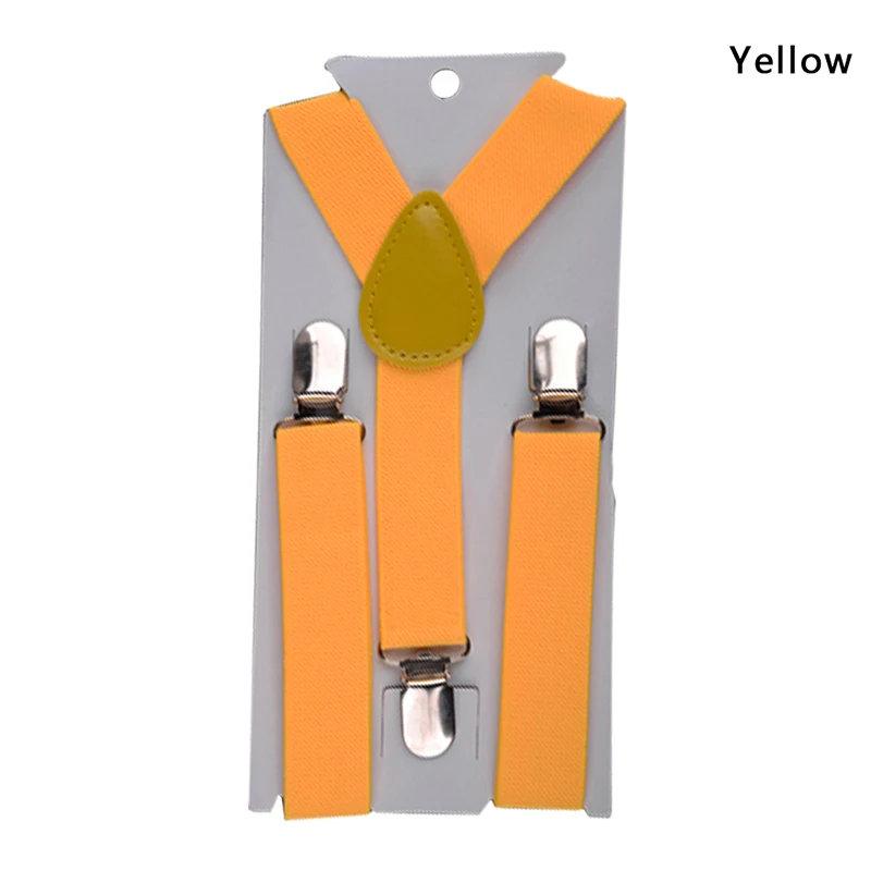 Yellow Новинка года; эластичный пояс; Детские подтяжки для маленьких мальчиков и девочек; эластичные вечерние подтяжки; металлическая нержавеющая сталь - Цвет: Yellow