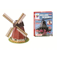 20pcs 3d puzzles holland windmill builing model learning educational toy for kids 3d dimensional jigsaw toys for christmas gift