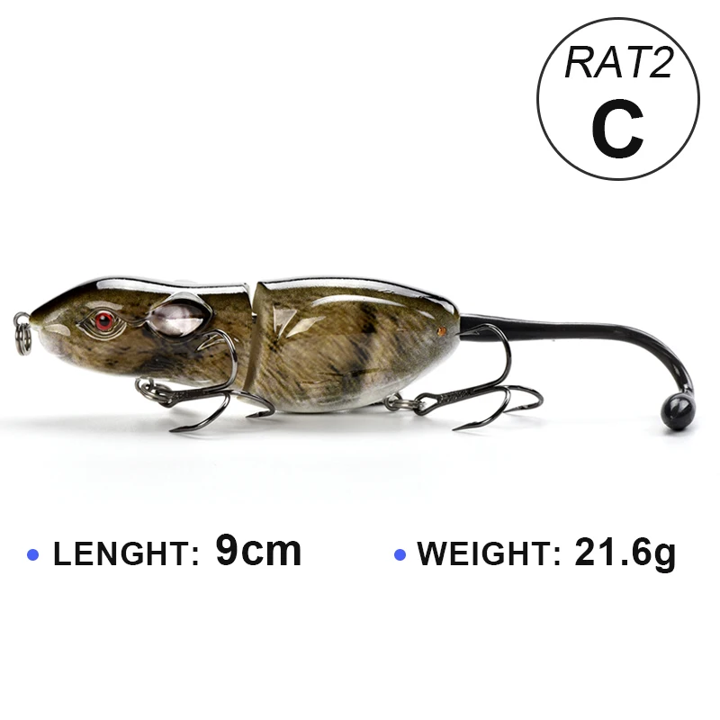 RAT Lure 2-06 1 шт. Рыбалка приманки реалистичные Мышь Crankbait яркие Плавание приманки 9 см 20,5 г 3D глаза реалистичные приманки воблер снасти Рыбалка кремния - Цвет: RAT Lure 2-06