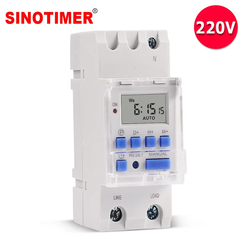 Sinotimer 30A с высокой нагрузкой 220 в 7 дней цифровой программируемый таймер реле времени для включения/выключения в заданное время