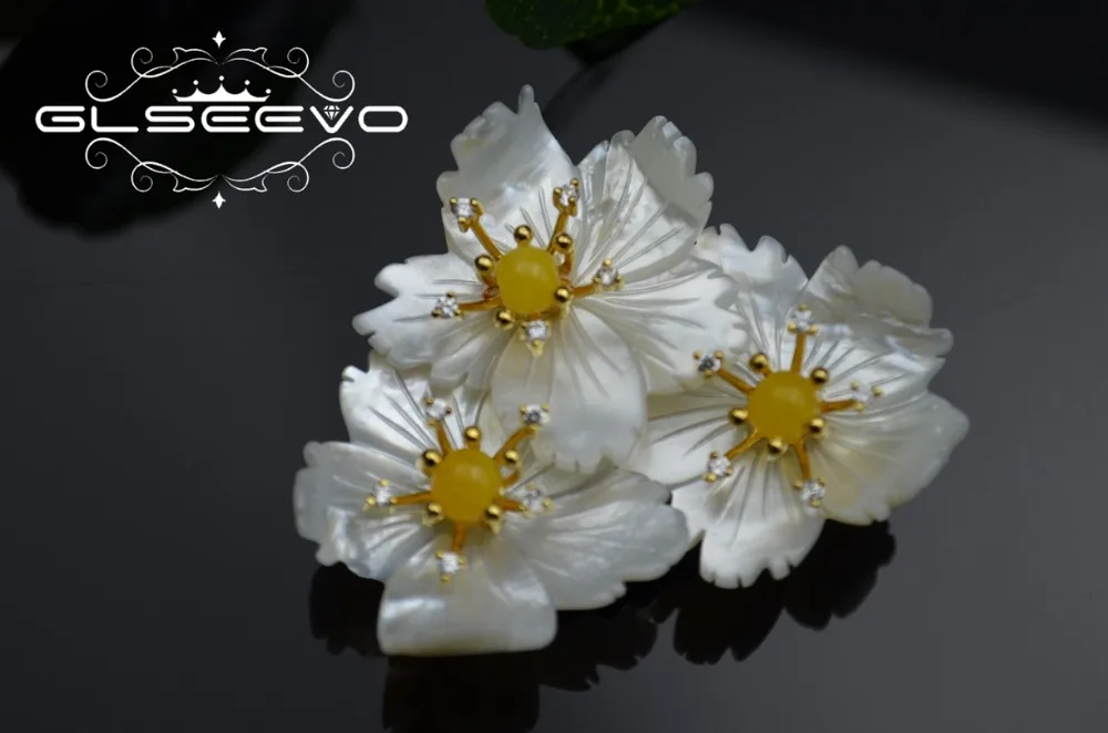 GLSEEVO натуральный перламутр Цветок Брошь Pin пчелиный воск броши для Для женщин