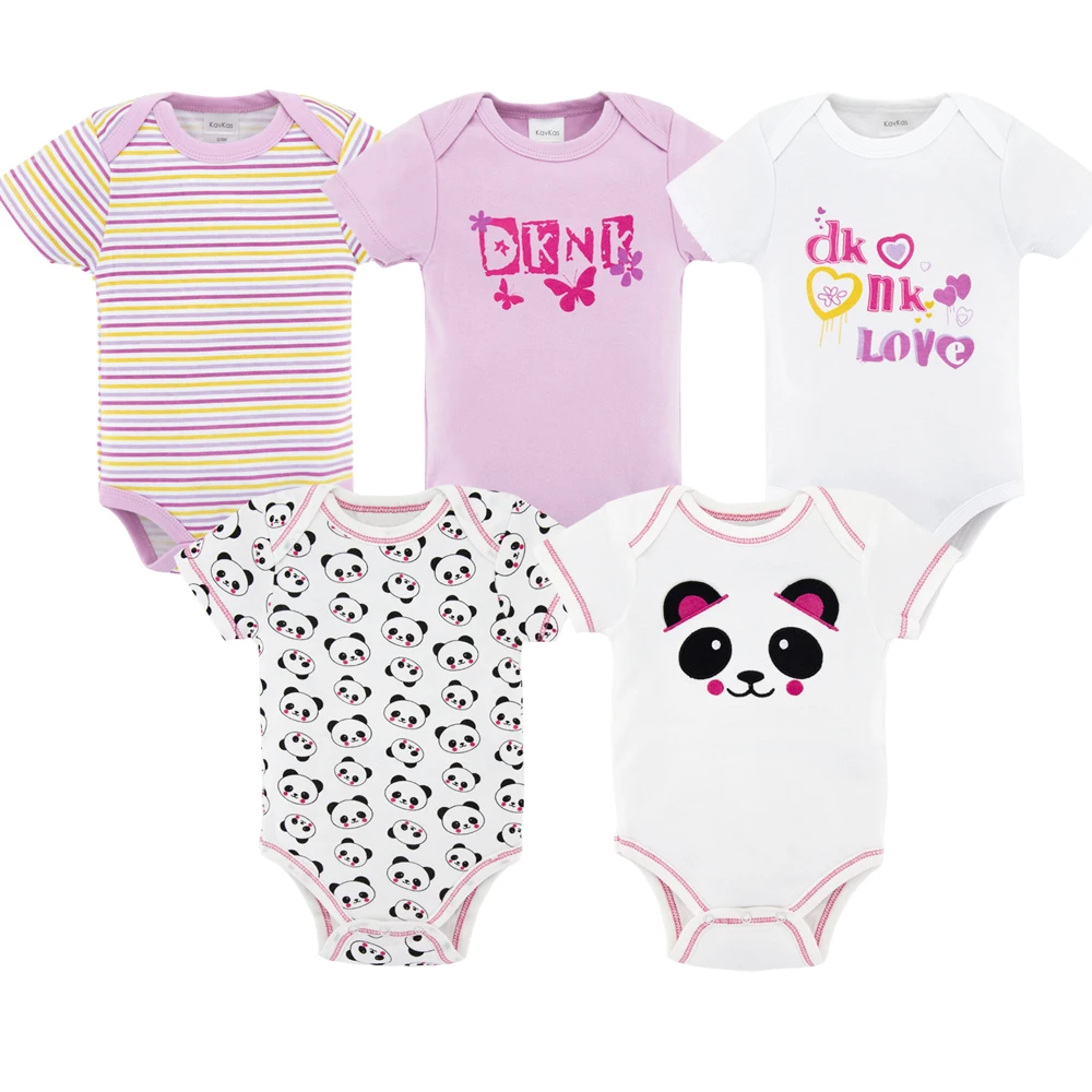 Летний комбинезон для новорожденных 4/5 шт./лот хлопковый с коротким рукавом