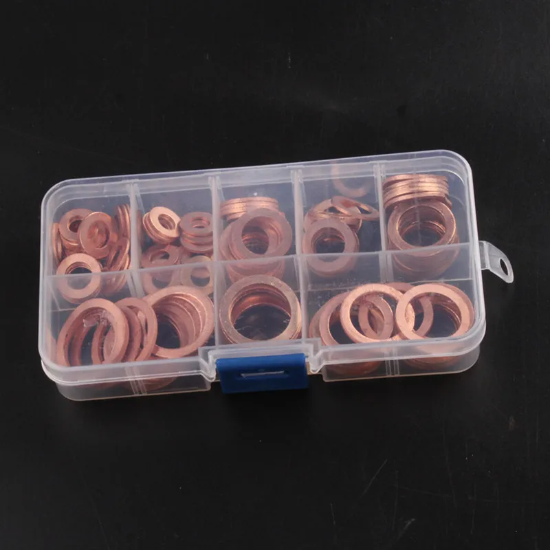 120 шт. 8 размеров набор прокладок из твердой меди пробка для отстойника плоских