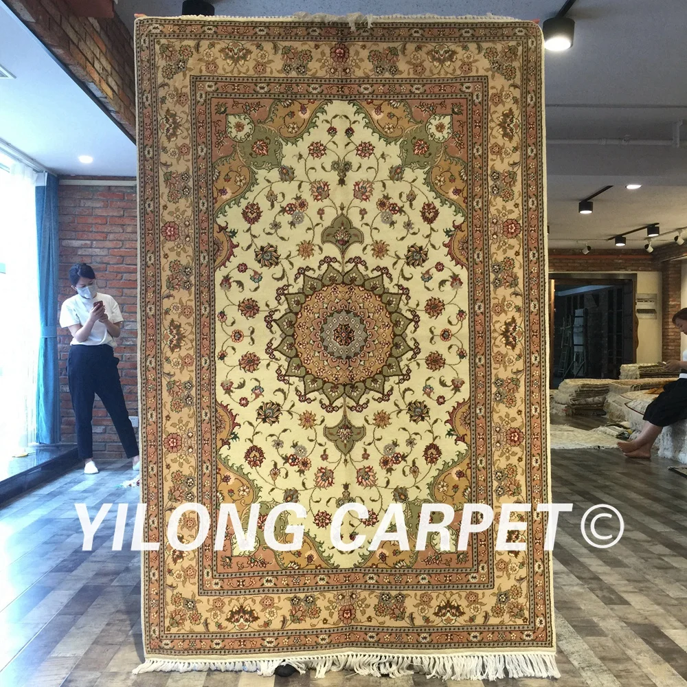 Yilong 4 'x 6' ручной работы узлом в турецком кабинете используется тонкий мягкий