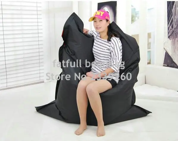 Cover only No Filler - dark grey fatball lazy boy beanbag chair with waterproof polyester never tear bean bag sleeping | Мебель