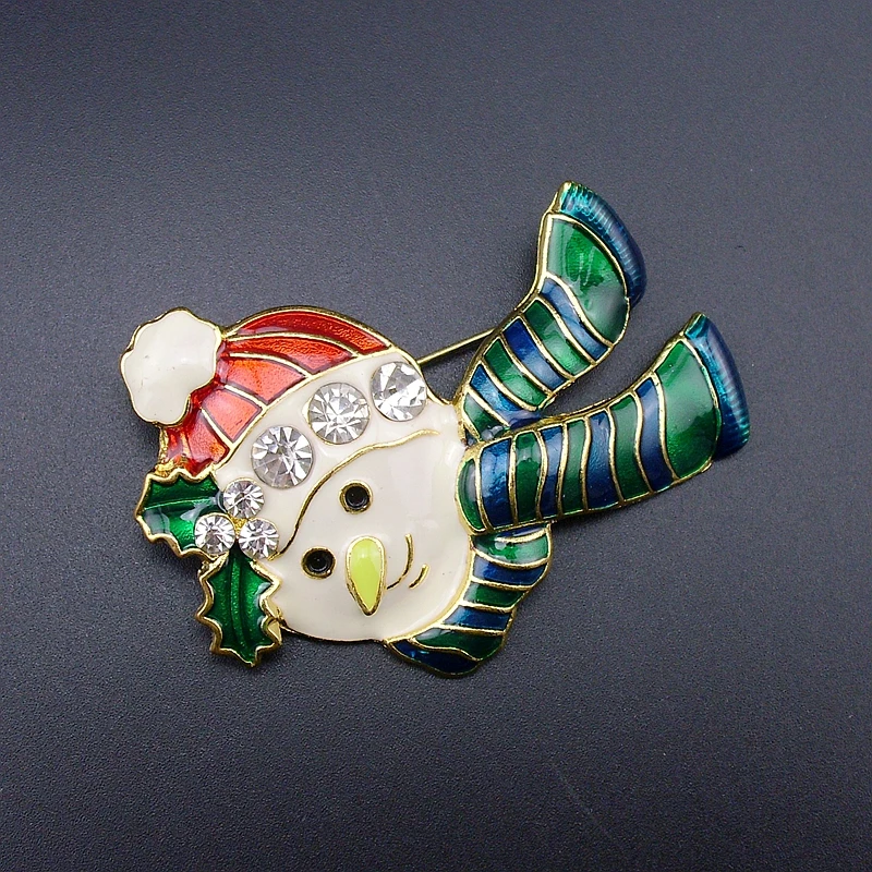 Веселый праздник снеговик голова Морозный Снеговик Рождественская брошь без