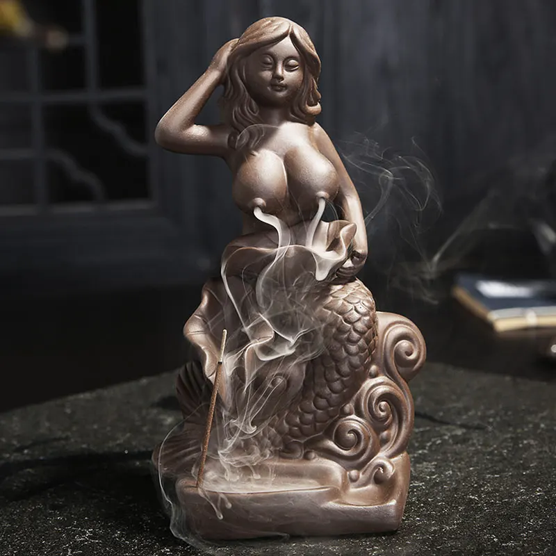 Подставка для благовоний Fish Girl долговечная курильница медитации гостиной ванной