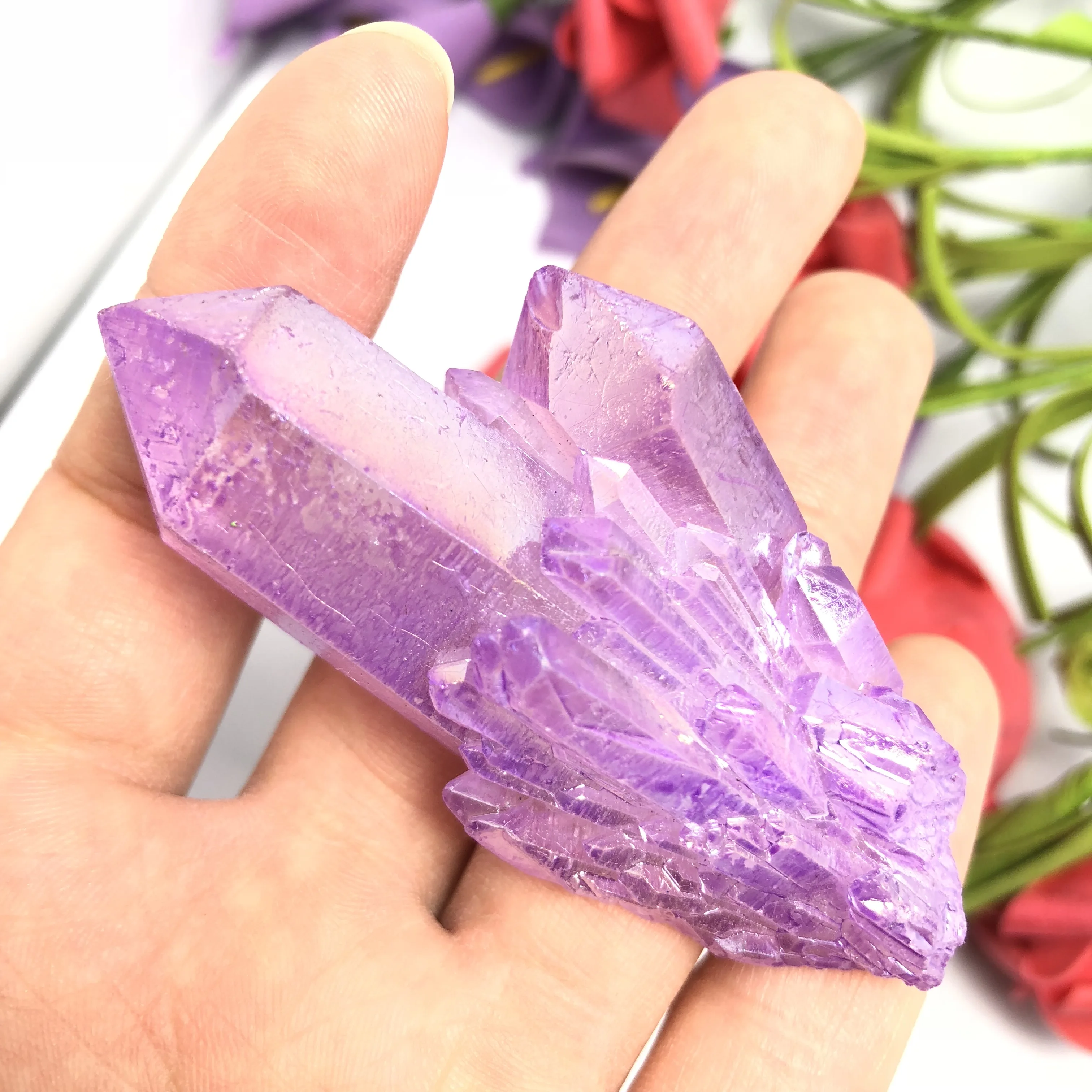 Аура кварцевый кристалл кластер Ангел натуральный Druzy Geode образцы минералов для