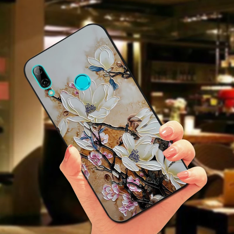 Роскошный силиконовый чехол для Huawei P Smart FIG LX1 красивый телефона из ТПУ с цветами