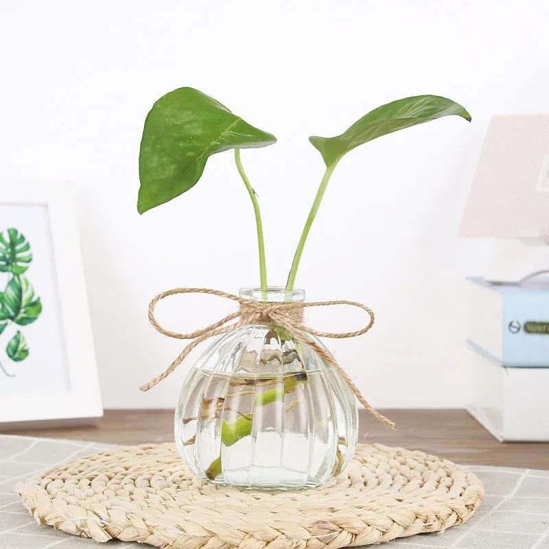 Скандинавская прозрачная стеклянная ваза в форме тыквы домашние украшения цветы