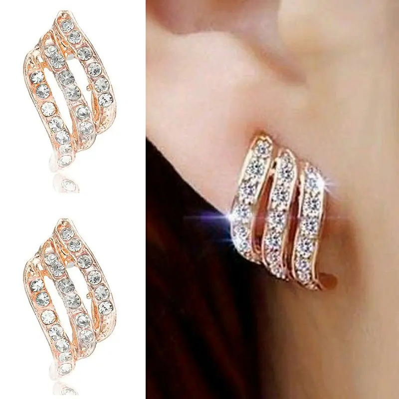 

Crystal Flower Drop Earrings for Women Fashion Jewelry Gold Silver Color Rhinestones Earrings Modern Jewelry Gift