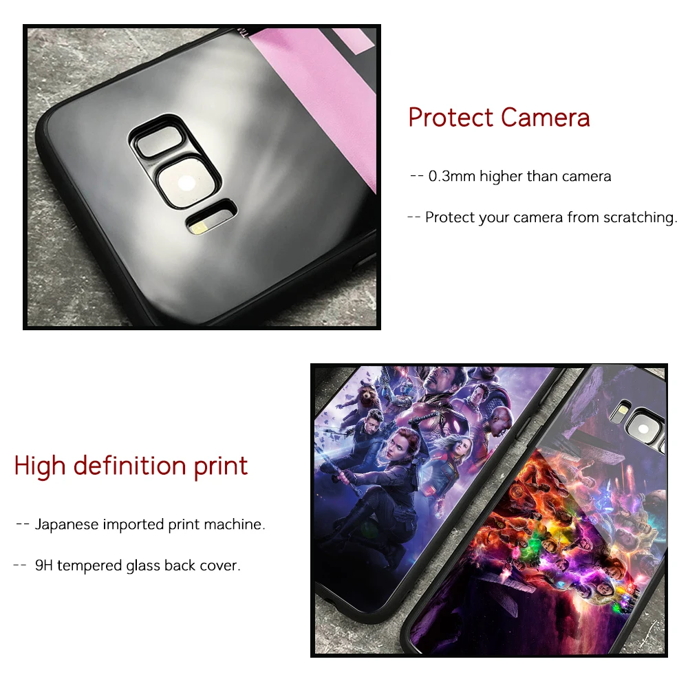 Стеклянный чехол для Samsung s20 Plus стеклянная задняя крышка S8 Marvel avenger samsung Galaxy S9 S10 plus