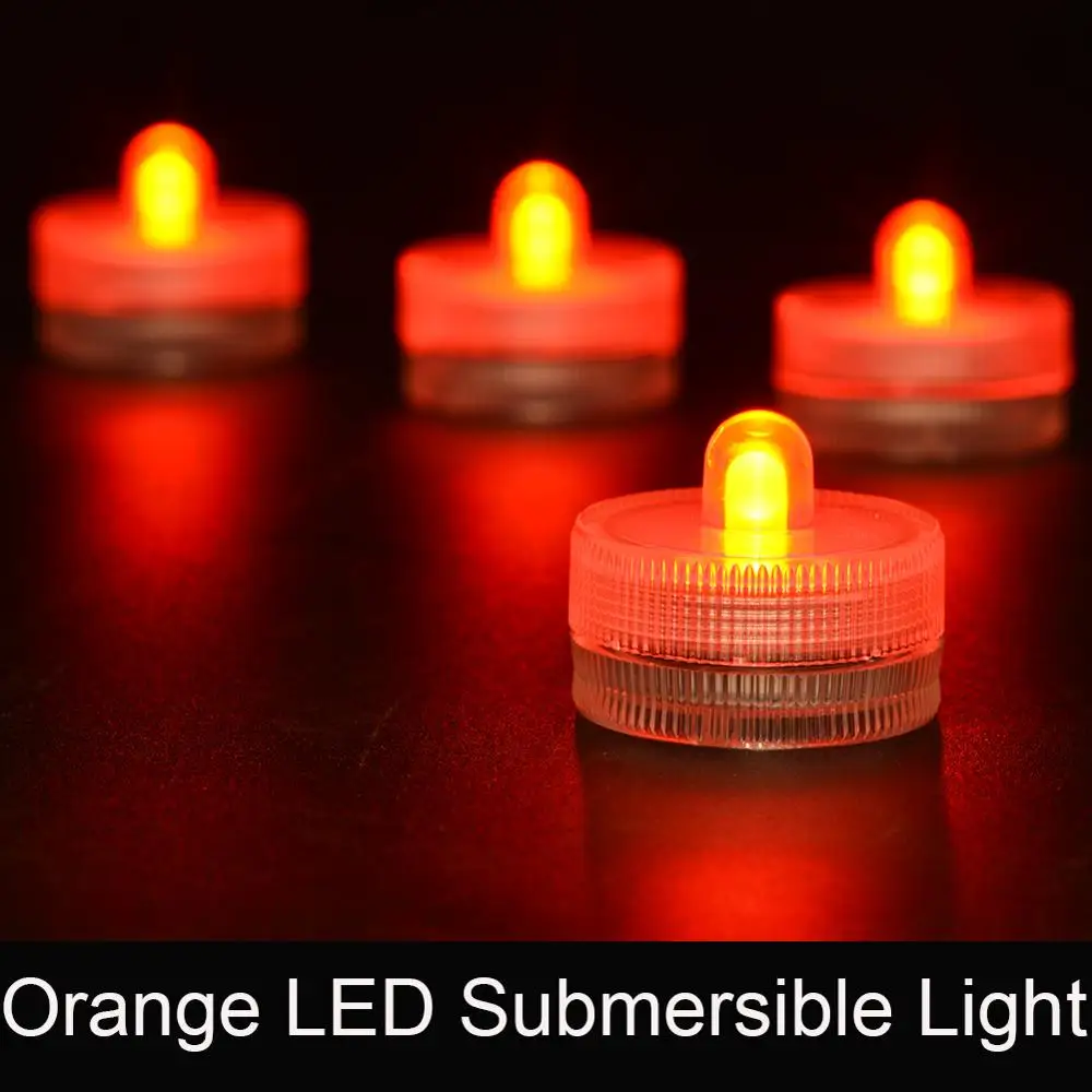 

(100pieces/ lot) Battery Operated Single LED Submersible Light Waterproof Tealights for Halloween Pumpkin Decoration
