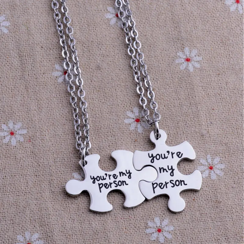 2 шт. ожерелье с подвеской из нержавеющей стали надписью You're My Person