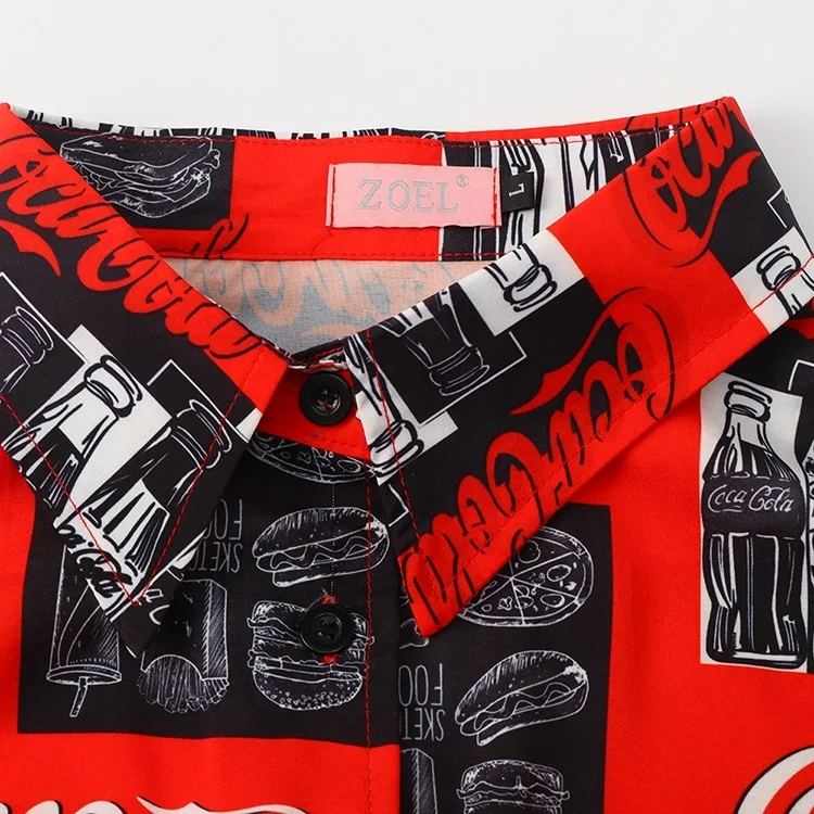 Women Harajuku Blouse 2019 Summer Hamburg Sandwich Hot Dog Soda Drank Print Short Sleeve Plus Size Shirt for Girls Oversized Top |