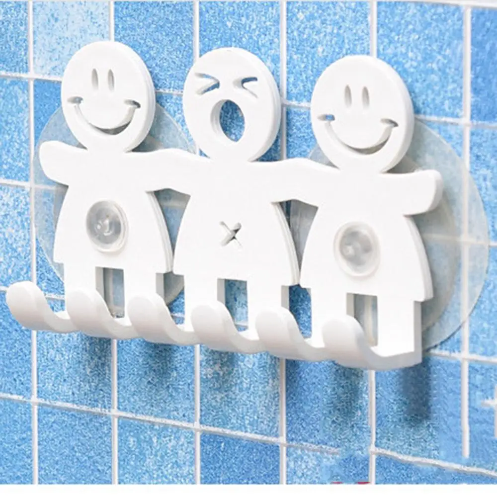 Мультяшный смайлик присоска 5-позиционный держатель для зубной щетки