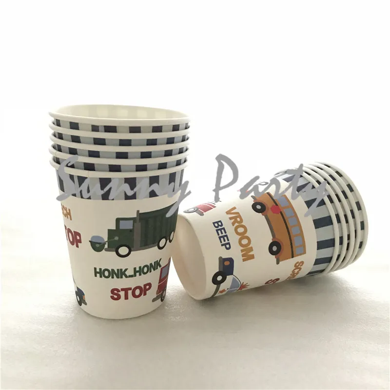 20 шт./партия Мультяшные автомобильные темы одноразовая посуда набор бумажных