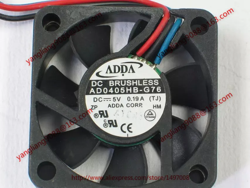Серверный вентилятор ADDA AD0405HB G76 DC 5V 0.19A 3 провода 40x40x10 мм|server fan|fan 40x40x10mm40x40x10mm fan 5v |