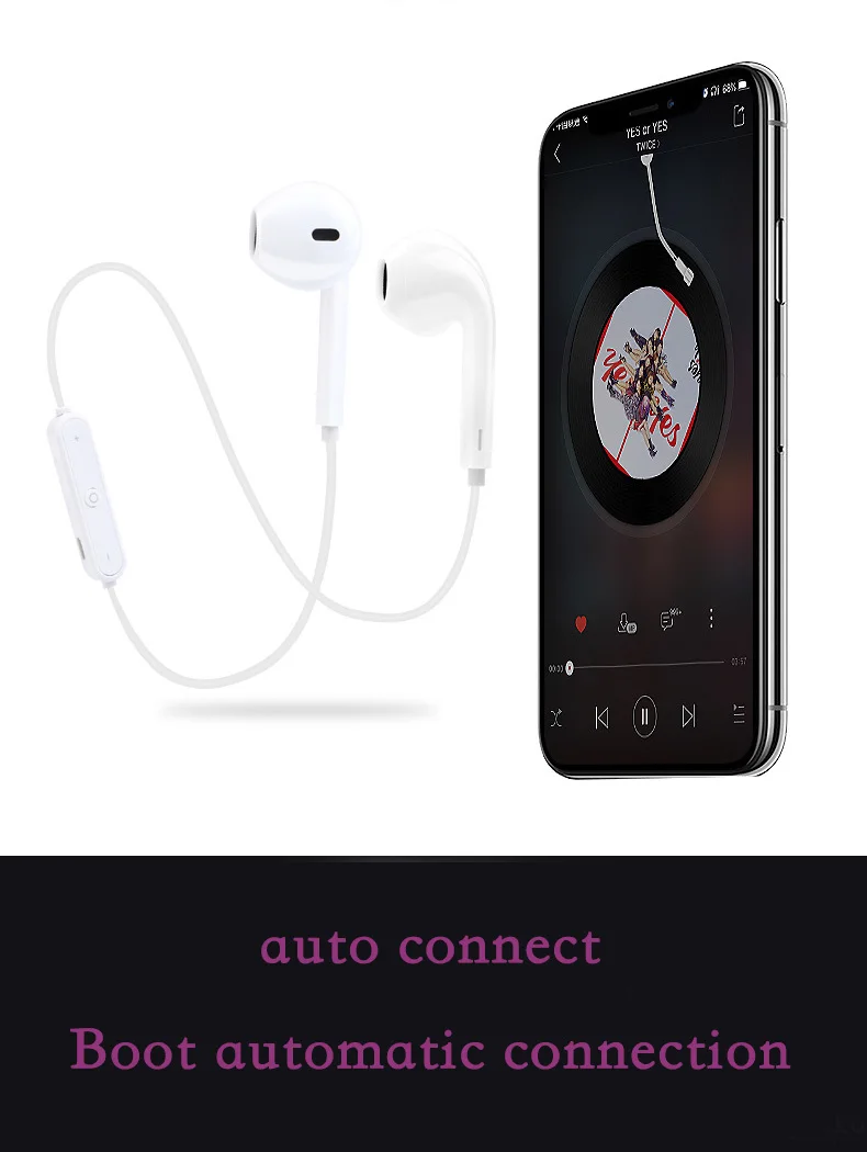 S6 спортивные Беспроводной наушники воротник линия управлением Bluetooth с