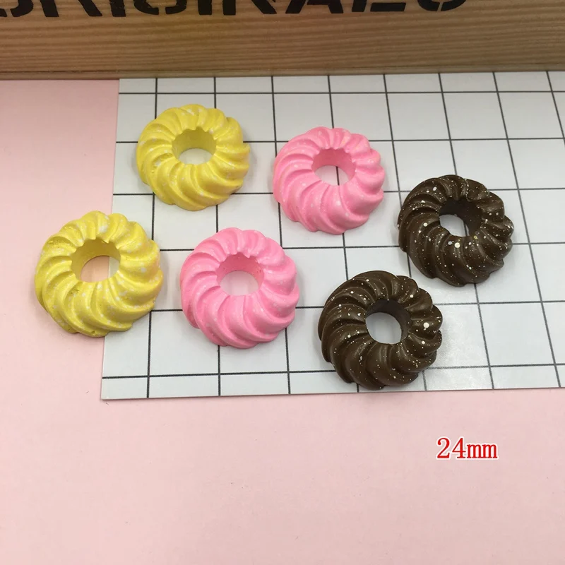 5 шт./лот миниатюрные Милые Пончики с имитацией смолы плоский кабошон для