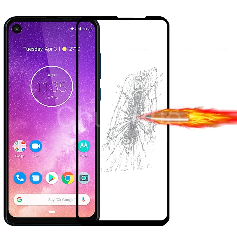2.5D 9H Премиум Закаленное стекло для Motorola One Vision полное покрытие экрана Защитная