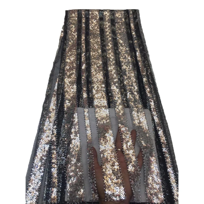 High quality African sequins lace fabric mesh sequin evening dress040875 | Дом и сад