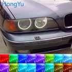 Налобный фонарь для BMW 1995-2000 E39 5 series, аксессуары для предварительной подводной съемки, разноцветный RGB светодиодный ангельские глазки, кольцевой глаз, Радиочастотный пульт дистанционного управления