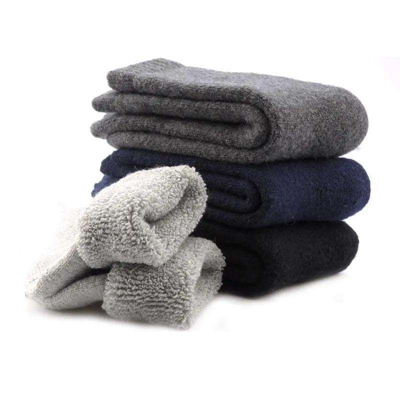 

Men's Winter Socks Canada 30 Degrees Below Zero Resist Cold Wool Socks For Men Thicken Pile Christmas Socks 3Pair/lot