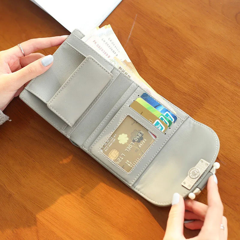 Популярный новый дизайн брендовый короткий женский кошелек на застежке