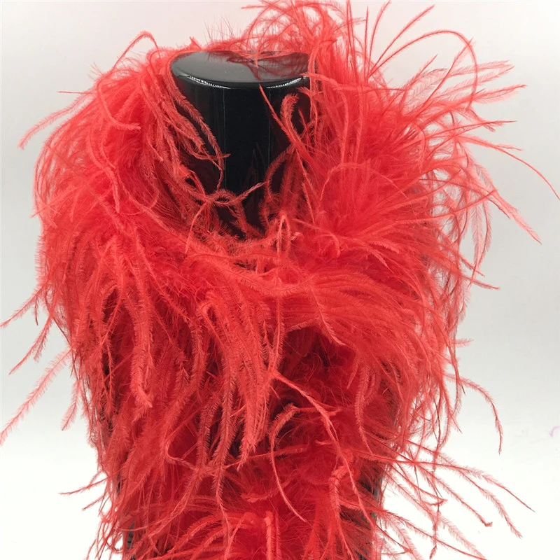 Производитель дешевых 2 м красный страусиное перо боа оптовые красочные