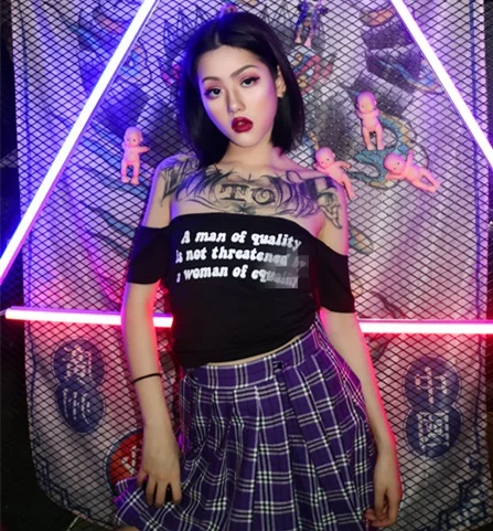 2018 Новое поступление модные Повседневное Harajuku Для женщин с плеча Slash шеи