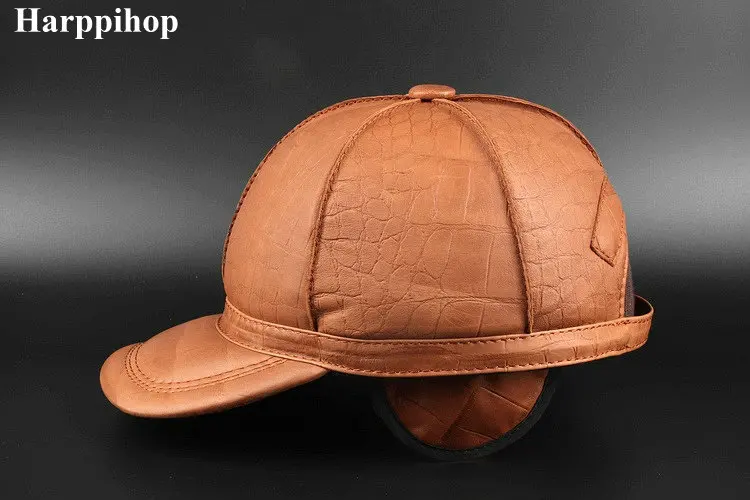 Бейсболка из натуральной кожи для мужчин и женщин регулируемая теплая Кепка