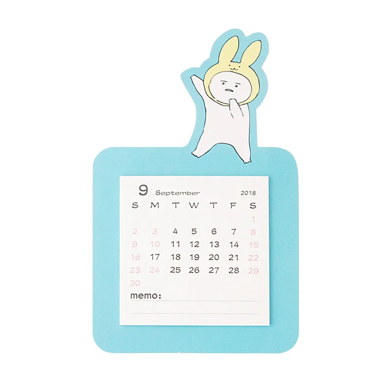 

1pc Magnet creative tearable sticky note 2018.9-2019.12 schedule desk calendar weekly planner memo school office stationery