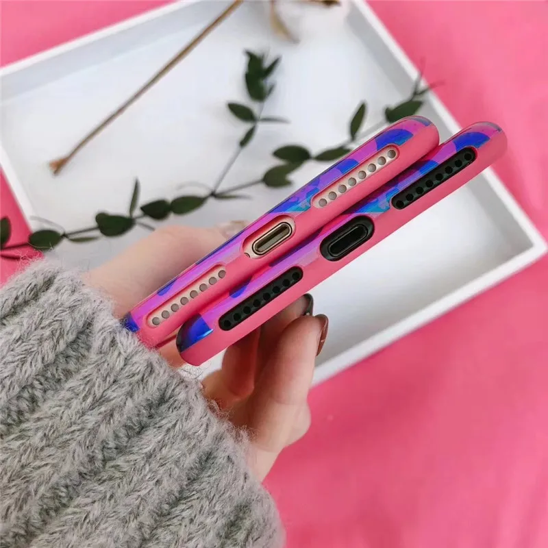 Samtsui IMD Blue Light TPU Case For iPhone 6 6s 7 8 Plus Sexy Leopard Cover X XS XMAX XR Red Protective Capa Female |