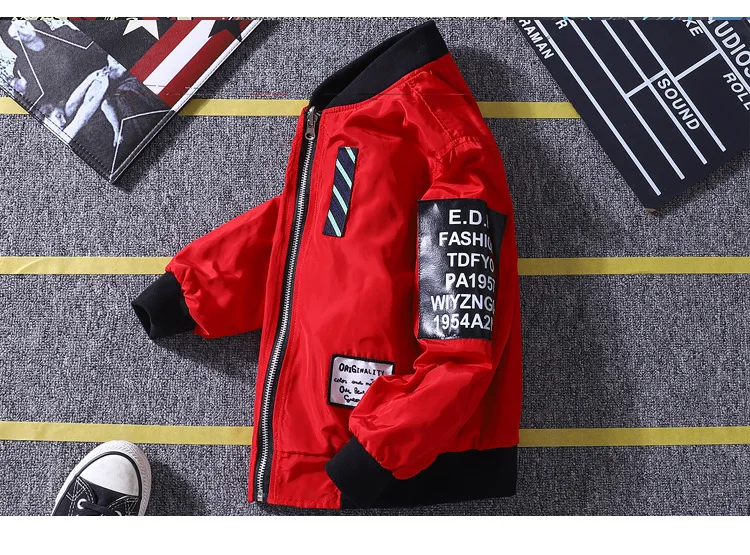 Spring Autumn Jackets for Boy Coat Bomber Jacket Green Boy's Windbreaker Winter Jacket Kids Children solid Jacket