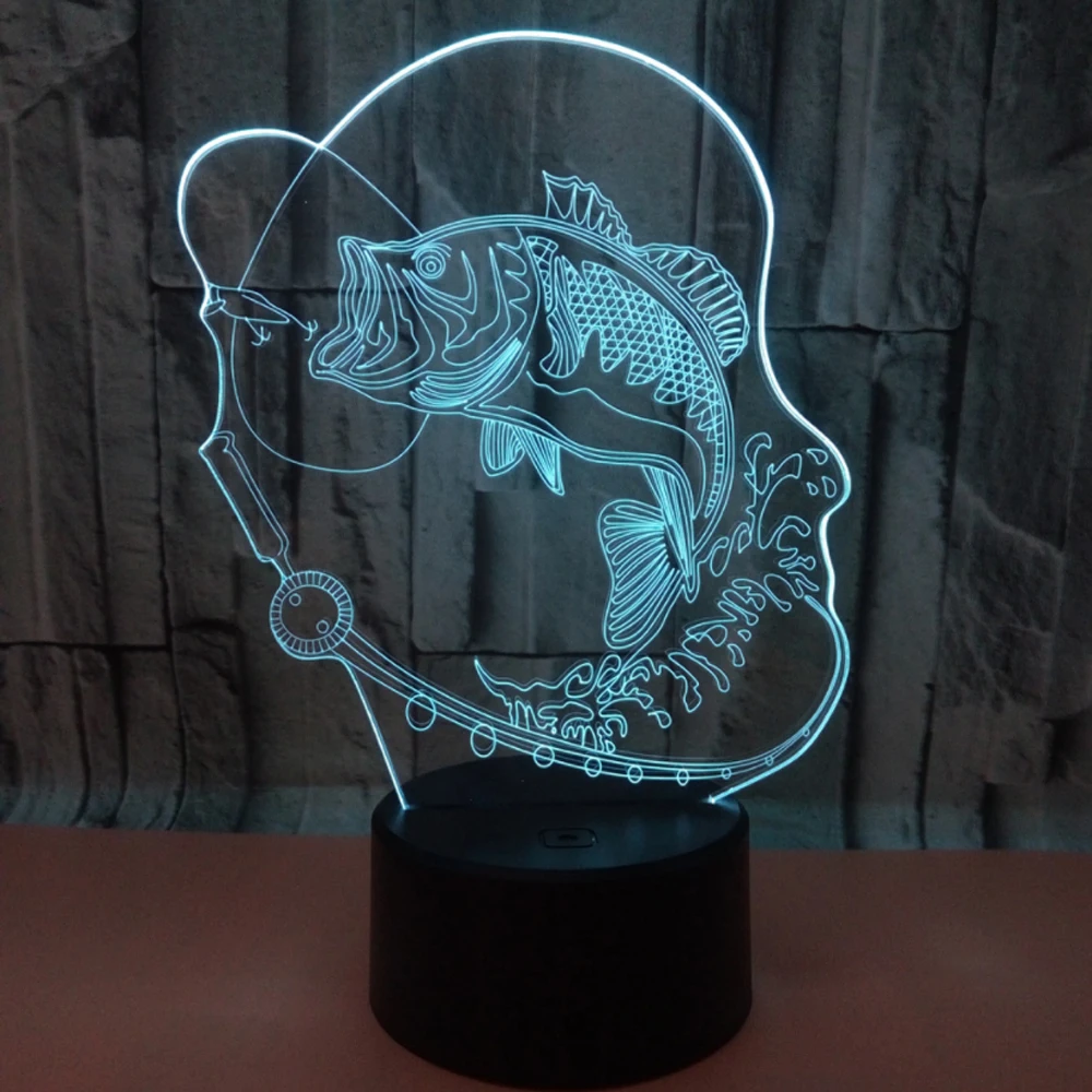 Carp Touch Table lamp 7 Colors Changing Desk Lamp 3D Novelty Led Night Light LED Drop Ship New Year Gift | Лампы и освещение