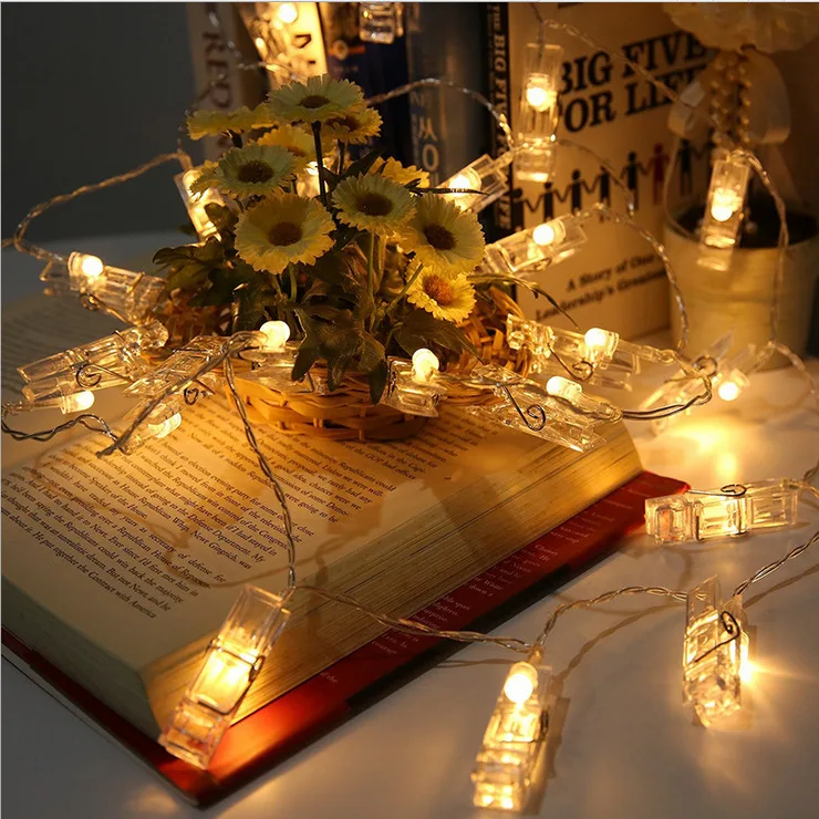 Photo Creative Clip Led Lantern Sparkle Light String Room Romantic White Hanging Lamp Wall Christmas Decoration | Лампы и освещение