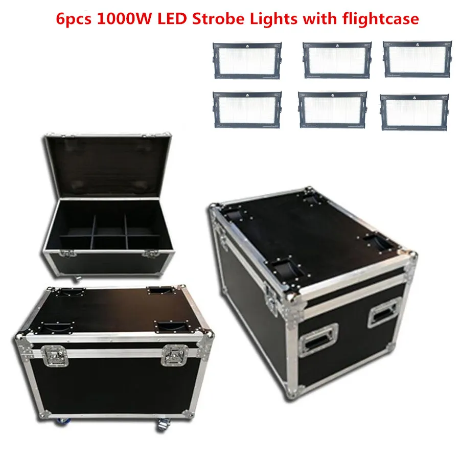 6X 1000 Вт RGB 3в1 СВЕТОДИОДНЫЕ стробоскопы с flightcase dmx супер яркий теплый белый свет dj LED