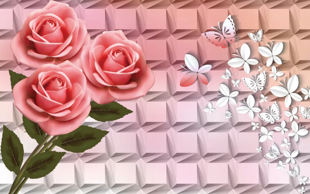 

Fashion 3d curtains Relief flower Bedding room 3D Curtains butterfly Home Decoration