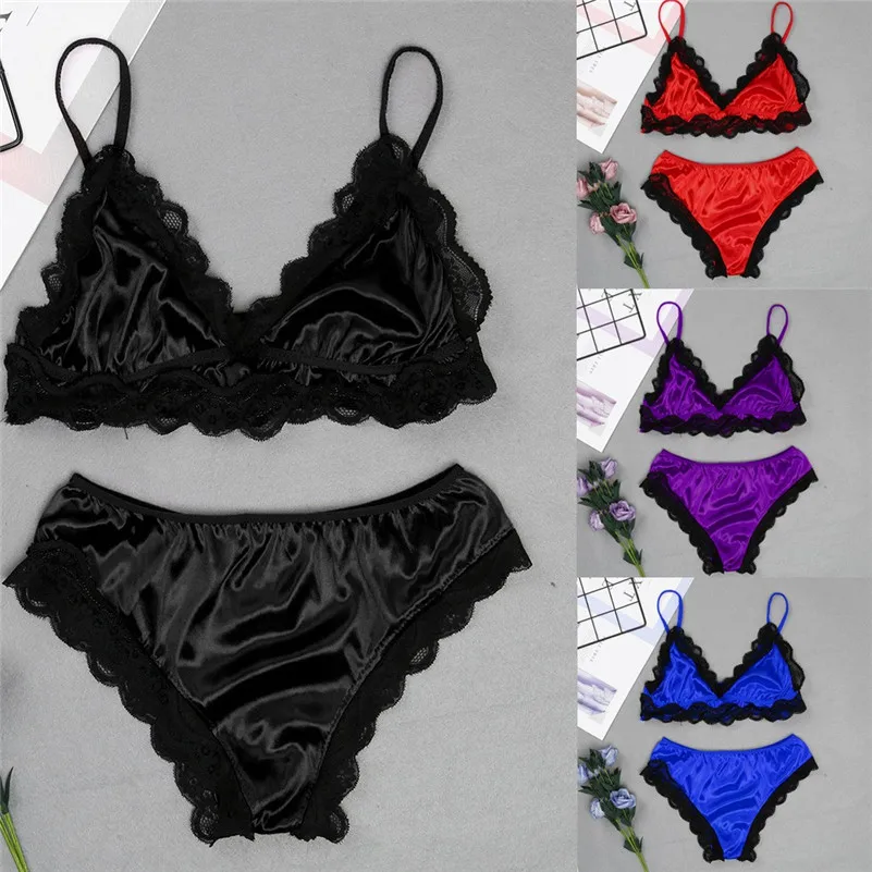 Модный женский комплект Babydoll кружевной атласный сексуальный нижнего белья